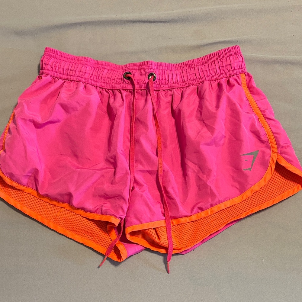 Gymshark Pink and Orange Athletic Shorts